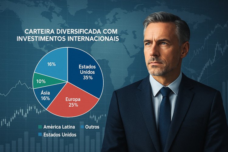 Investimentos internacionais com carteira diversificada globalmente